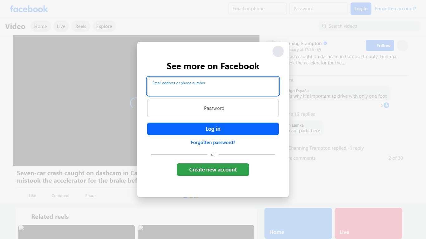 Seven-car crash caught on dashcam in Catoosa County, Georgia. Driver mistook the accelerator for the brake before the crash. Channing Frampton Facebook